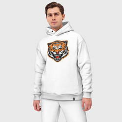 Мужской костюм оверсайз Грозный тигр, цвет: белый — фото 2