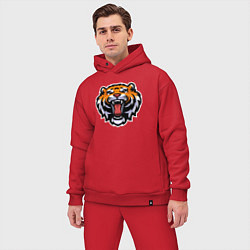 Мужской костюм оверсайз Tiger Head, цвет: красный — фото 2