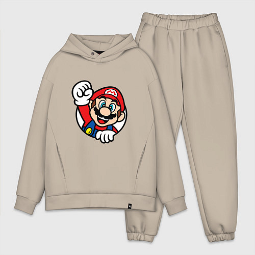 Мужской костюм оверсайз MarioFace / Миндальный – фото 1