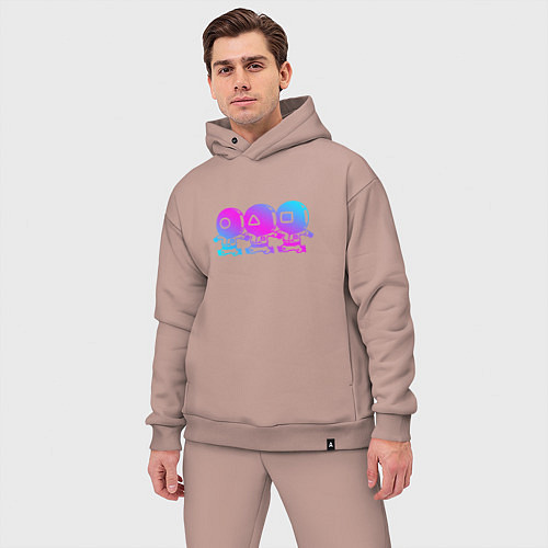 Мужской костюм оверсайз Игра в кальмара 2021 Squid Game / Пыльно-розовый – фото 3