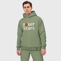 Мужской костюм оверсайз PokerStars логотип, цвет: авокадо — фото 2
