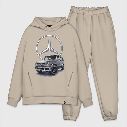 Мужской костюм оверсайз Mercedes Gelendwagen G63 AMG G-class G400d / Миндальный – фото 1