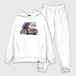 Мужской костюм оверсайз Крутая разрисованная тачка, цвет: белый