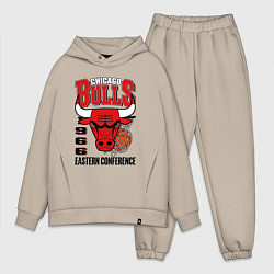 Мужской костюм оверсайз Chicago Bulls NBA, цвет: миндальный