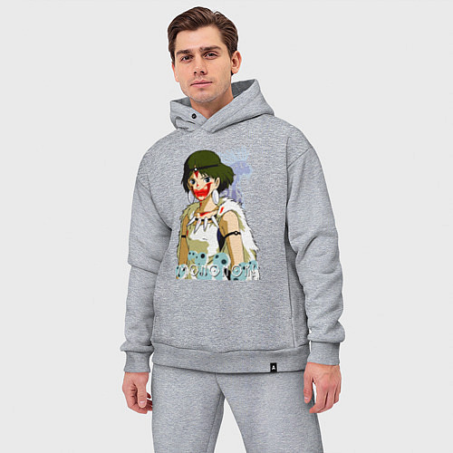 Мужской костюм оверсайз Angry princess / Меланж – фото 3