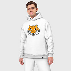 Мужской костюм оверсайз Тигр логотип, цвет: белый — фото 2