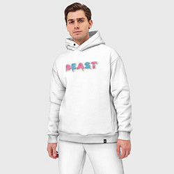 Мужской костюм оверсайз Mr Beast - Art 1, цвет: белый — фото 2