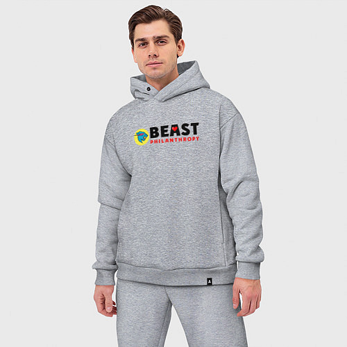 Мужской костюм оверсайз Mr Beast Philanthropy / Меланж – фото 3
