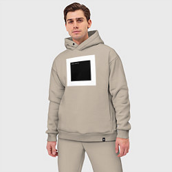 Мужской костюм оверсайз Чёрный квадрат программиста Hello World, цвет: миндальный — фото 2