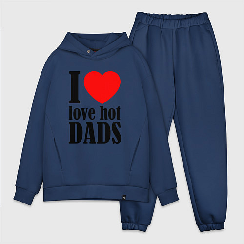 Мужской костюм оверсайз I LOVE HOT DADS / Тёмно-синий – фото 1