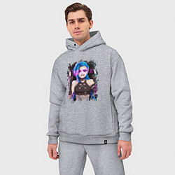 Мужской костюм оверсайз JINX SHOOT ARCANE LOL, цвет: меланж — фото 2