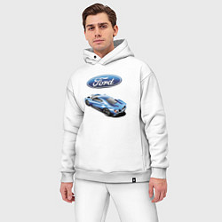 Мужской костюм оверсайз Ford Motorsport Racing team цвета белый — фото 2