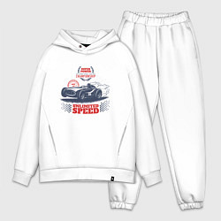 Мужской костюм оверсайз Super Power Racing Championship, цвет: белый