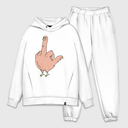Мужской костюм оверсайз Fuck you chicken, цвет: белый