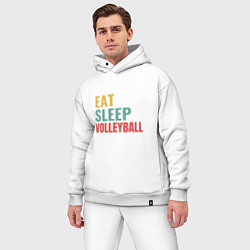 Мужской костюм оверсайз Eat - Sleep - Volleyball, цвет: белый — фото 2