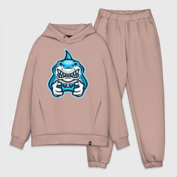 Мужской костюм оверсайз Shark player, цвет: пыльно-розовый