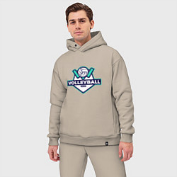 Мужской костюм оверсайз Volleyball - Club, цвет: миндальный — фото 2