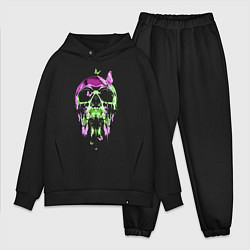 Мужской костюм оверсайз Skull & Butterfly Neon, цвет: черный