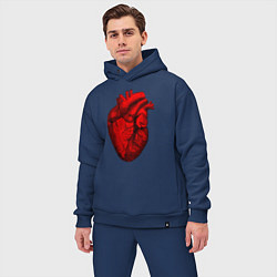 Мужской костюм оверсайз Сердце анатомическое, цвет: тёмно-синий — фото 2