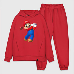 Мужской костюм оверсайз Марио - крутейший гольфист Super Mario, цвет: красный