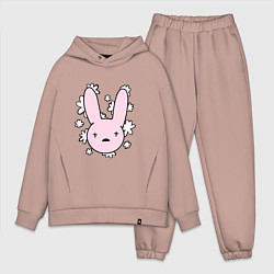 Мужской костюм оверсайз Bad Bunny Floral Bunny, цвет: пыльно-розовый