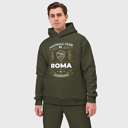 Мужской костюм оверсайз Roma FC 1 / Хаки – фото 3