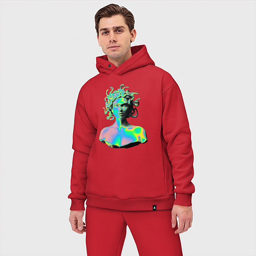 Мужской костюм оверсайз Gorgon Medusa Vaporwave Neon / Красный – фото 3