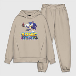Мужской костюм оверсайз Sonic Colours Hedgehog Video game, цвет: миндальный