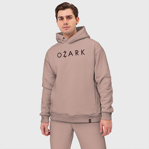 Мужской костюм оверсайз Ozark black logo / Пыльно-розовый – фото 3
