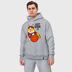 Мужской костюм оверсайз JUST DUNK IT корги, цвет: меланж — фото 2
