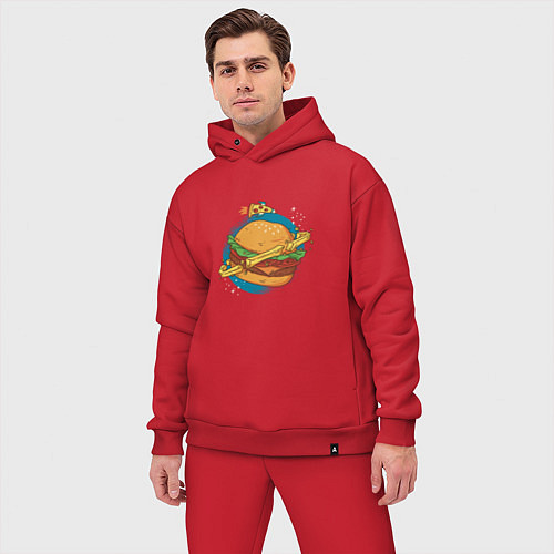Мужской костюм оверсайз Бургер Планета Planet Burger / Красный – фото 3