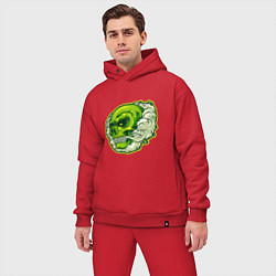 Мужской костюм оверсайз Зелёный черепок, цвет: красный — фото 2