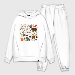 Мужской костюм оверсайз SET OF FOREST ANIMALS, цвет: белый