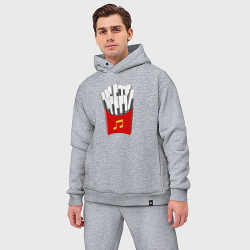 Мужской костюм оверсайз Картошка Фри Клавиши Фортепиано / Меланж – фото 3