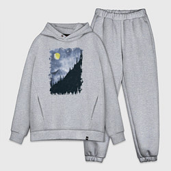 Мужской костюм оверсайз Медведи на склоне, цвет: меланж