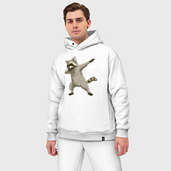 Мужской костюм оверсайз Даб енот, цвет: белый — фото 2