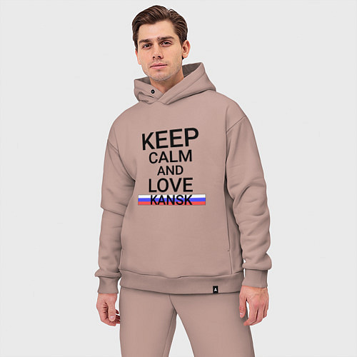 Мужской костюм оверсайз Keep calm Kansk Канск / Пыльно-розовый – фото 3