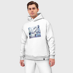 Мужской костюм оверсайз WHATS THE STORY MORNING GLORY с автографом, цвет: белый — фото 2