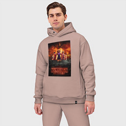 Мужской костюм оверсайз Очень странные дела, персонажи, цвет: пыльно-розовый — фото 2