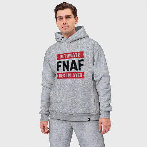 Мужской костюм оверсайз FNAF: таблички Ultimate и Best Player / Меланж – фото 3