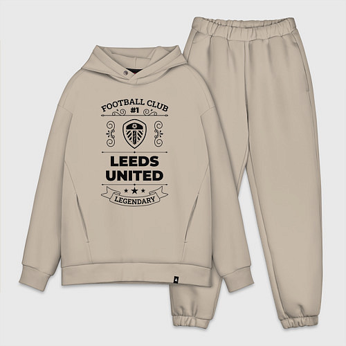 Мужской костюм оверсайз Leeds United: Football Club Number 1 Legendary / Миндальный – фото 1