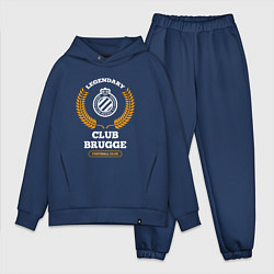 Мужской костюм оверсайз Лого Club Brugge и надпись Legendary Football Club, цвет: тёмно-синий