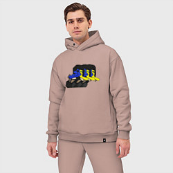 Мужской костюм оверсайз Ena vomit, цвет: пыльно-розовый — фото 2