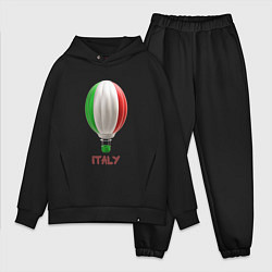 Мужской костюм оверсайз 3d aerostat Italy flag, цвет: черный