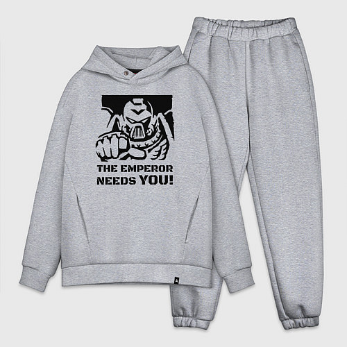 Мужской костюм оверсайз Император нуждается в тебе! трафарет / Меланж – фото 1