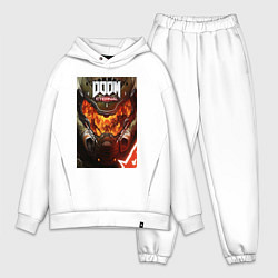 Мужской костюм оверсайз Doom eternal - poster, цвет: белый