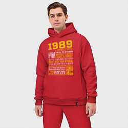 Мужской костюм оверсайз Факты о людях 1989 года, цвет: красный — фото 2