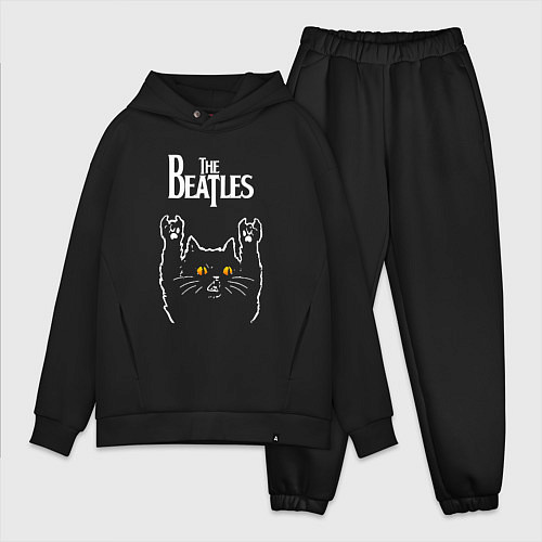 Мужской костюм оверсайз The Beatles rock cat / Черный – фото 1