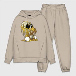 Мужской костюм оверсайз Разложившийся Гомер Симпсон - ужас, цвет: миндальный