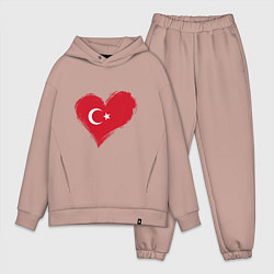 Мужской костюм оверсайз Сердце - Турция, цвет: пыльно-розовый